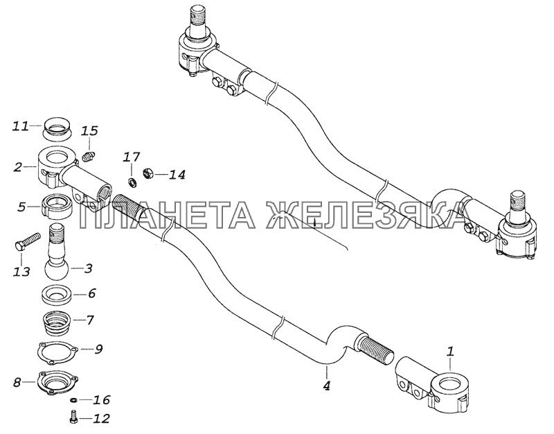 4310-3414052 Тяга рулевой трапеции КамАЗ-6350 (8х8)