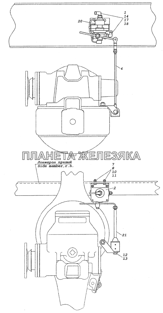 4326-3500033 Установка регулятора тормозных сил КамАЗ-5350 (6х6) 4326-3500033 Установка регулятора тормозных сил КамАЗ-5350 (6х6)