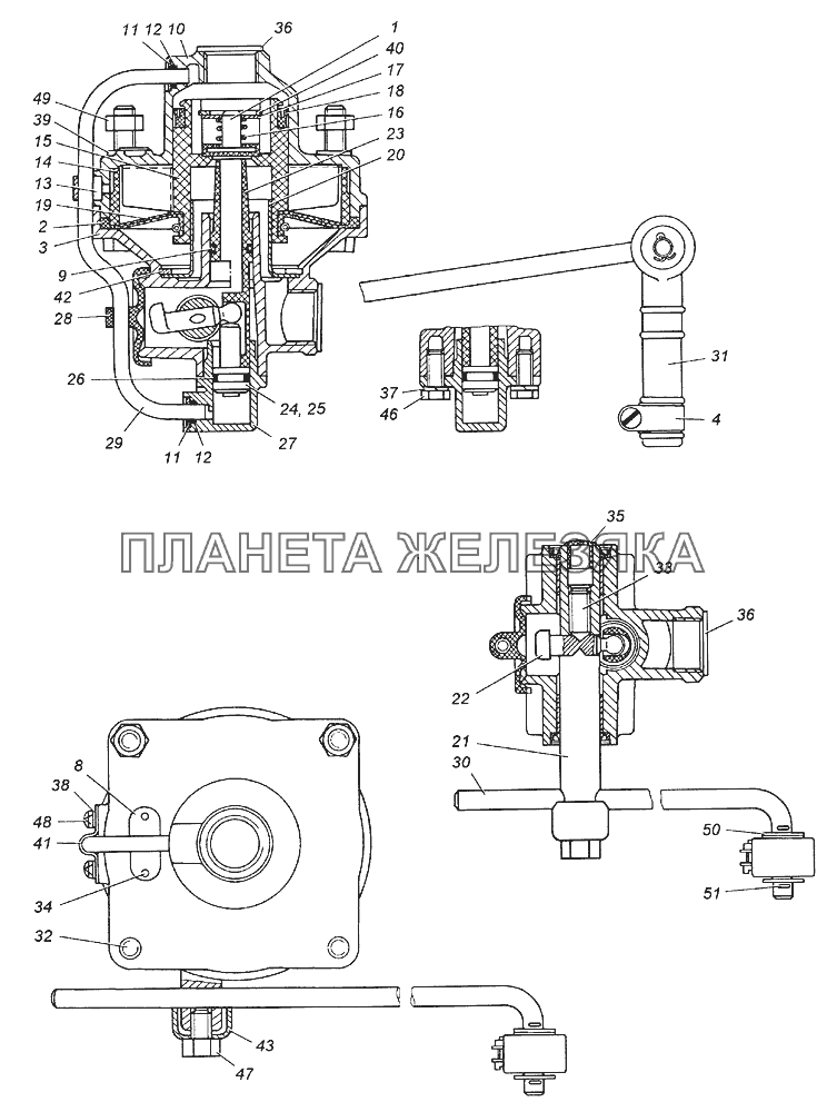 100-3533010 Регулятор тормозных сил в сборе КамАЗ-5350 (6х6)