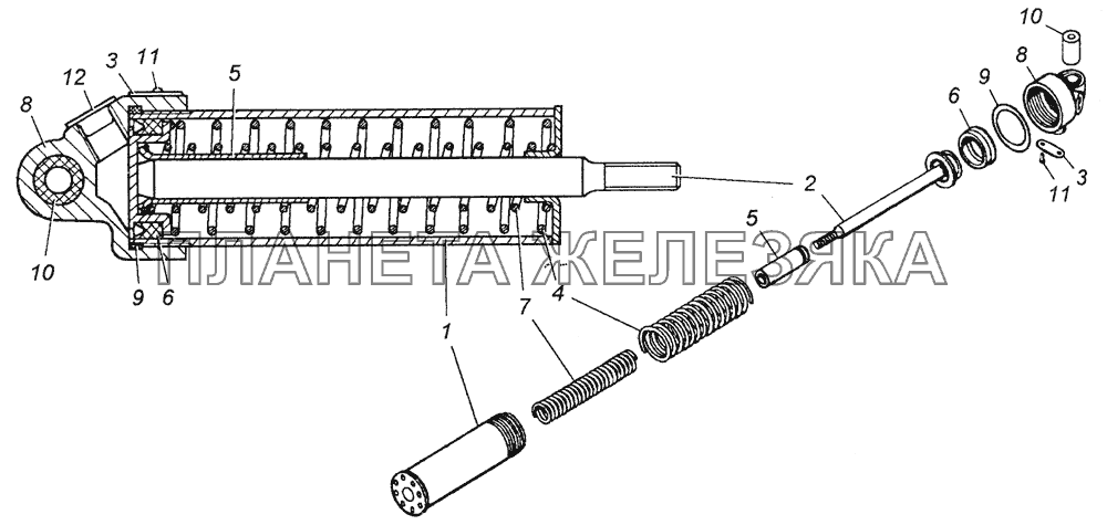 100-3570210 Цилиндр пневматический 35x65 в сборе КамАЗ-4350 (4х4)