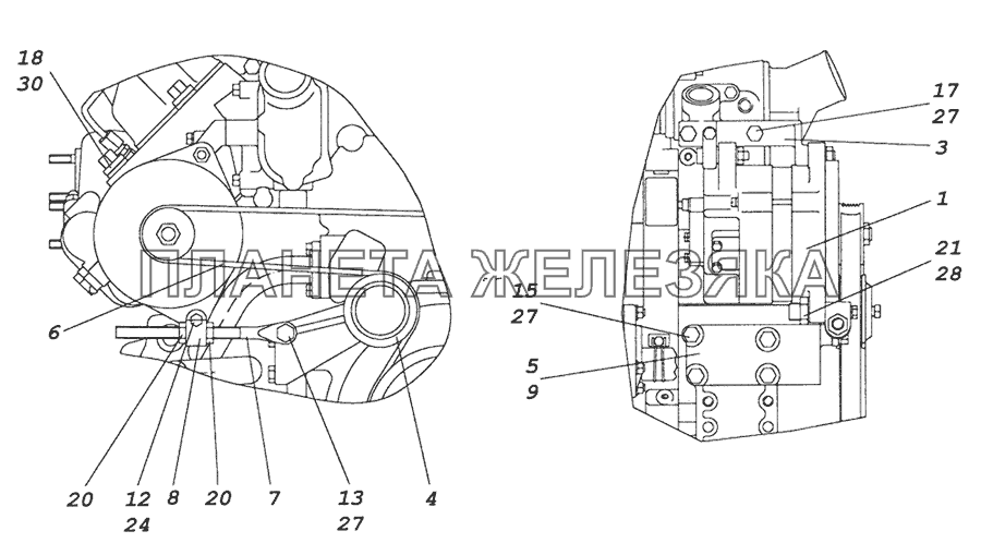 7406.3701002-20 Установка генератора КамАЗ-6350 (8х8)