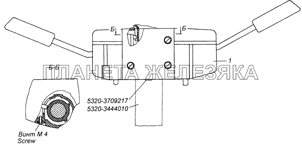 53215-3709002 Установка подрулевого переключателя КамАЗ-6350 (8х8)