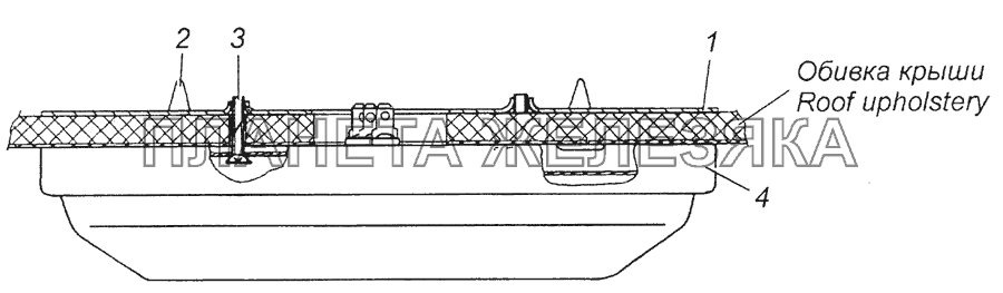 53205-3714001-10 Установка плафонов КамАЗ-6350 (8х8)