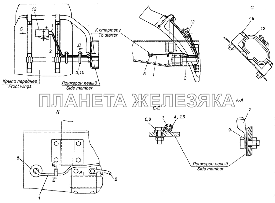 43114-3723001 Установка розетки внешнего запуска КамАЗ-4350 (4х4)