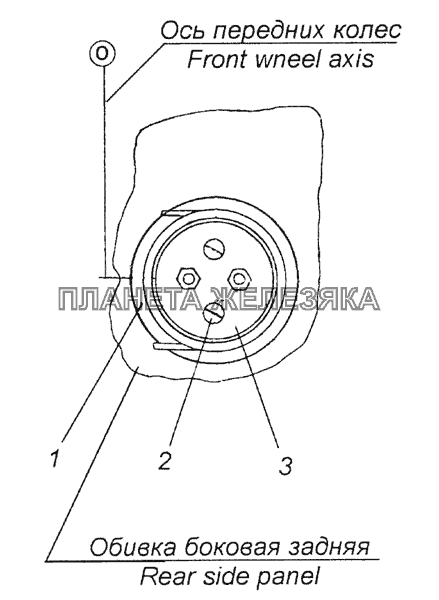 43114-3723006 Установка розетки переносной лампы КамАЗ-6350 (8х8)