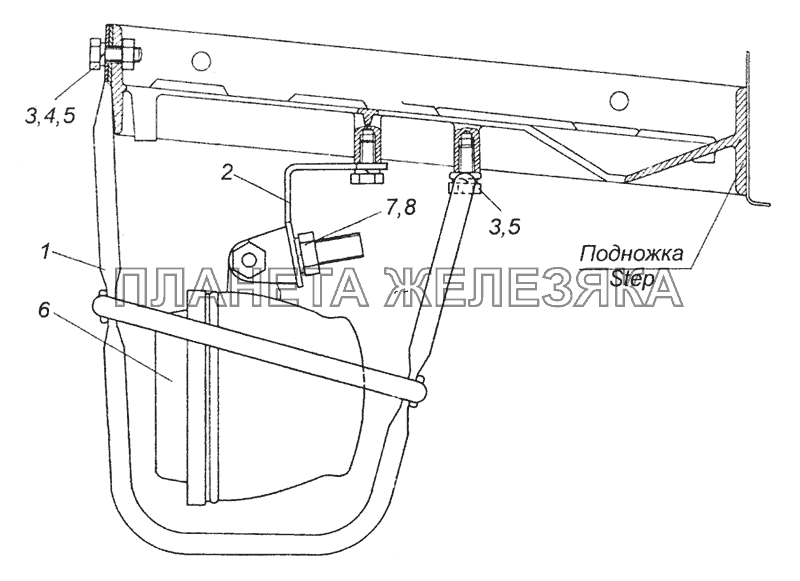 4310-3743001 Установка противотуманных фар КамАЗ-5350 (6х6)