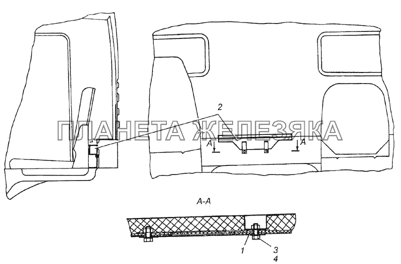 5320-3932002 Установка знака аварийной остановки КамАЗ-6350 (8х8)