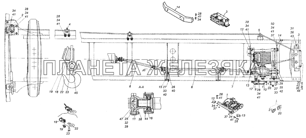 4326-4500010 Установка лебедки КамАЗ-5350 (6х6)