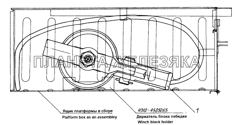 4310-4505003 Установка блока лебедки КамАЗ-4350 (4х4)