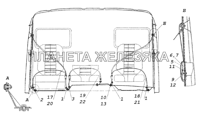 53205-5000075-10 Установка ремней безопасности КамАЗ-5350 (6х6)