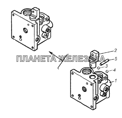 4310-5004016 Корпус насоса механизма опрокидывания кабины и запасного колеса КамАЗ-6350 (8х8)