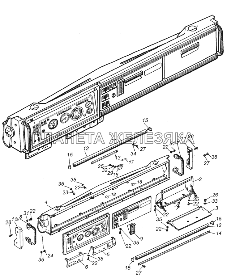 43118-5300023 Монтаж и крепление панели приборов КамАЗ-6350 (8х8)