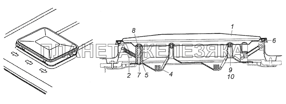 53205-5713008 Установка вентиляционного люка КамАЗ-5350 (6х6)