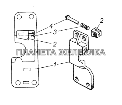 5320-6105035-10 Фиксатор замка левый в сборе КамАЗ-5350 (6х6)