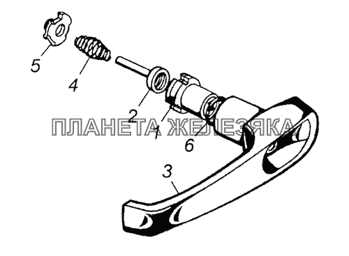 5320-6105150 Ручка двери наружная в сборе КамАЗ-5350 (6х6)