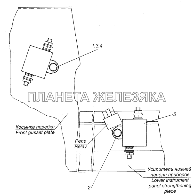 43114-7904001 Установка фильтра радиопомех КамАЗ-5350 (6х6)