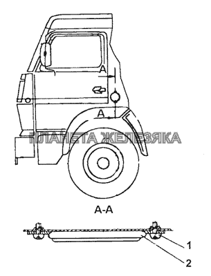 53212-8208001 Установка световозвращателей на кабине КамАЗ-6350 (8х8)