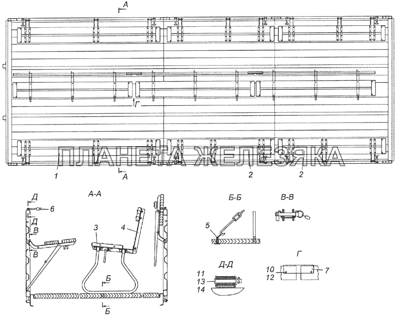 6350-8506008-70 Установка скамеек КамАЗ-4350 (4х4)