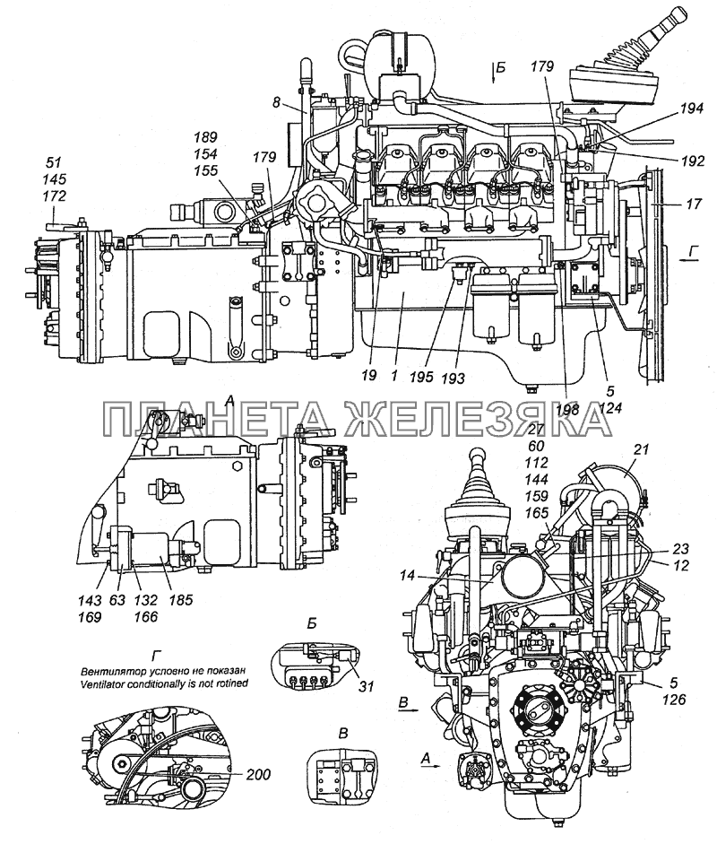 6350-1000260 Агрегат силовой 740.50-360, укомплектованный КамАЗ-5350 (6х6)