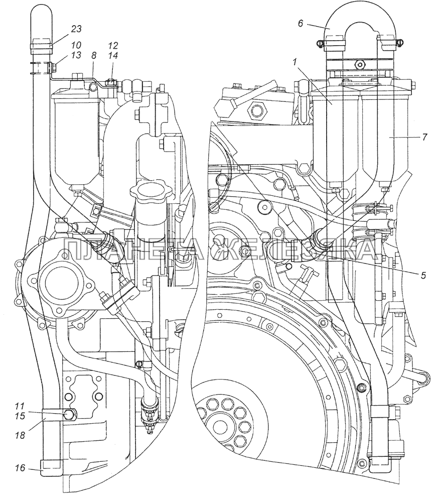 5Э6350-1014001 Установка трубки вентиляции картера КамАЗ-5350 (6х6)