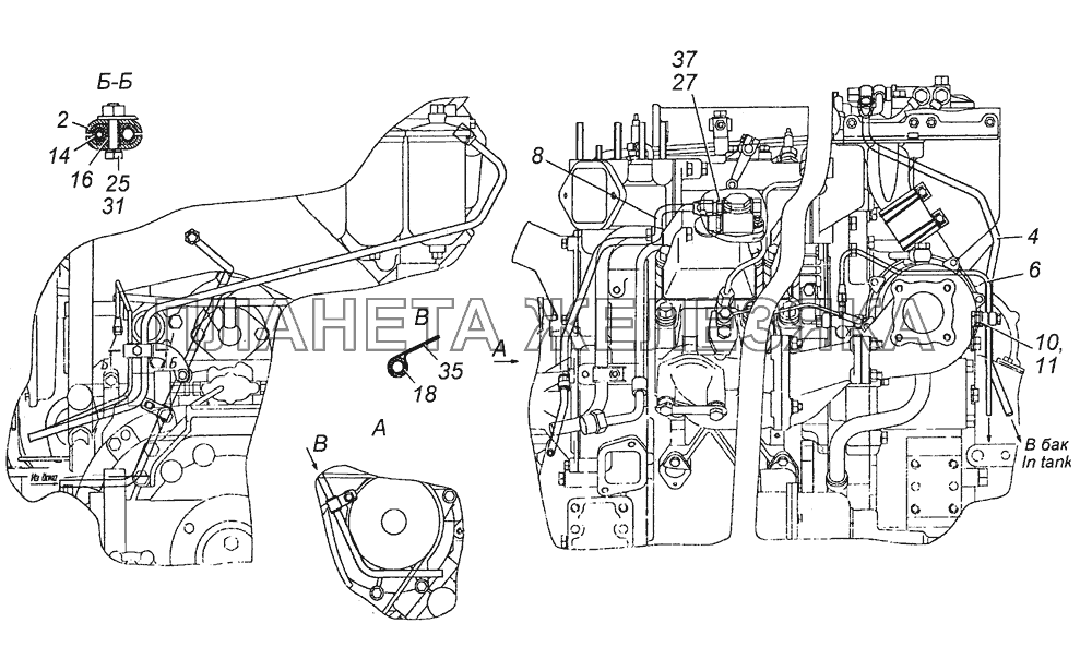 65115-1104002 Установка топливопроводов КамАЗ-4350 (4х4)