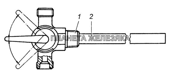 5410-1104136 Трубка слива топлива в бак с краном в сборе КамАЗ-6350 (8х8)