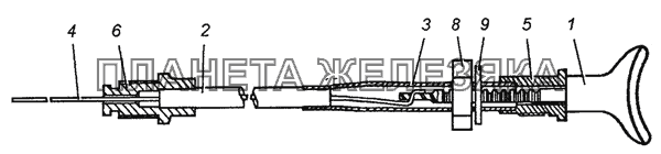 5320-1108120-99 Тяга ручного управления подачей топлива в сборе КамАЗ-53504 (6х6)