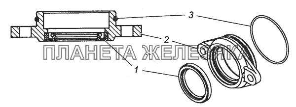 7406.1111040 Корпус переднего подшипника в сборе КамАЗ-63501 8х8 7406.1111040 Корпус переднего подшипника в сборе КамАЗ-63501 8х8