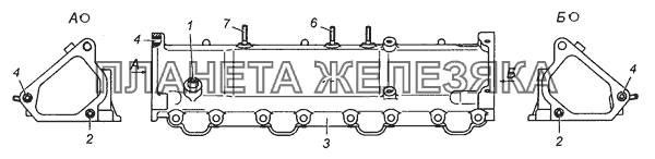 7406.1115012-40 Коллектор впускной правый в сборе КамАЗ-53501 (6х6)