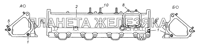 7406.1115014.40 Коллектор впускной левый в сборе КамАЗ-53504 (6х6)