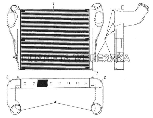 53205-1170300-01 Теплообменник охлаждения наддувочного воздуха в сборе (сварка) КамАЗ-63501 8х8