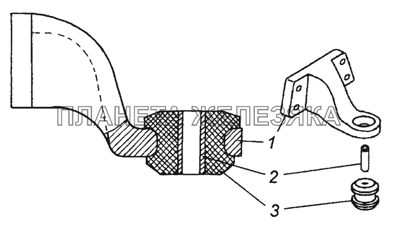 53205-1001015 Кронштейн передней опоры силового агрегата в сборе КамАЗ-43501 (4х4)