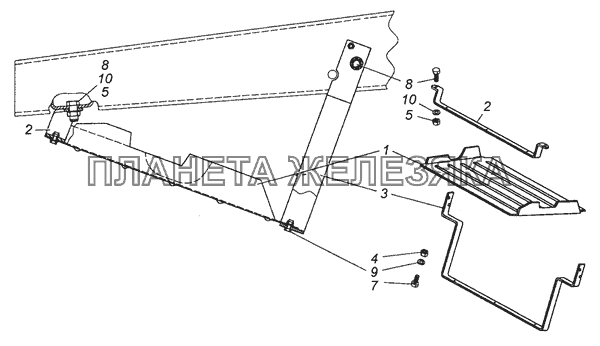 4310-1301005 Установка кожуха радиатора КамАЗ-53504 (6х6)