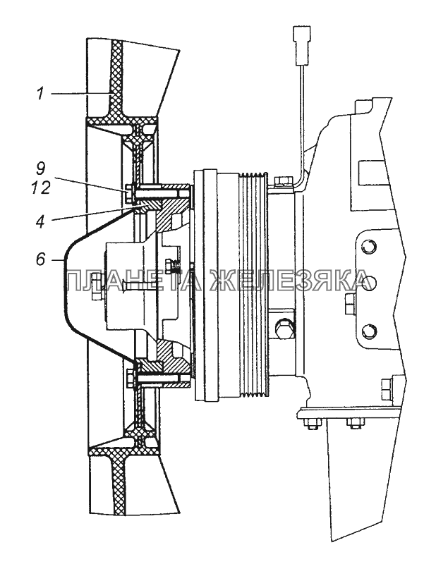 740.51-1308010 Установка вентилятора КамАЗ-6450 8х8