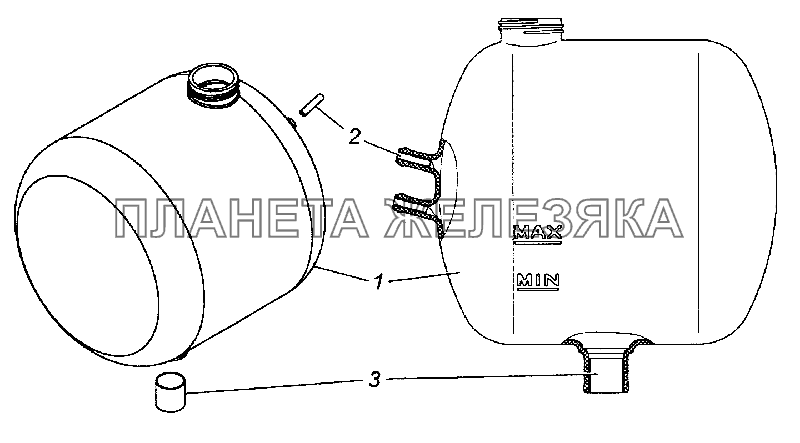 5320-1311010-30 Бачок расширительный в сборе КамАЗ-53504 (6х6)