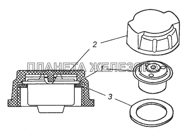 5320-1311060 Пробка расширительного бачка в сборе КамАЗ-43501 (4х4)