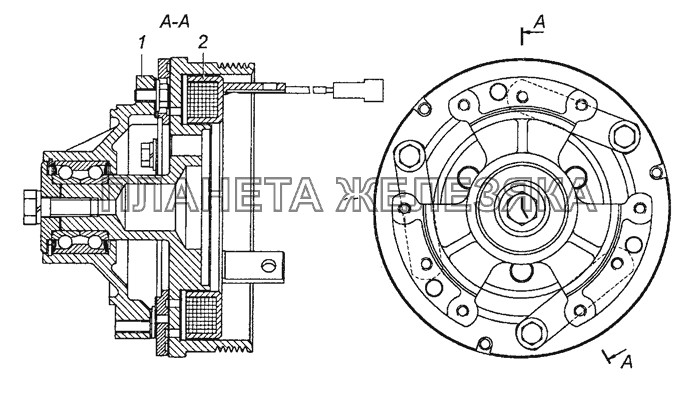 740.30-1317500 Муфта электромагнитная привода вентилятора в сборе КамАЗ-6450 8х8