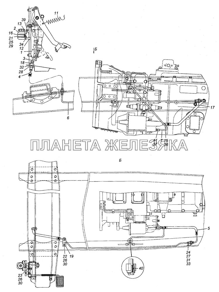 5350-1600006 Установка педали и привода выключения сцепления КамАЗ-53504 (6х6)