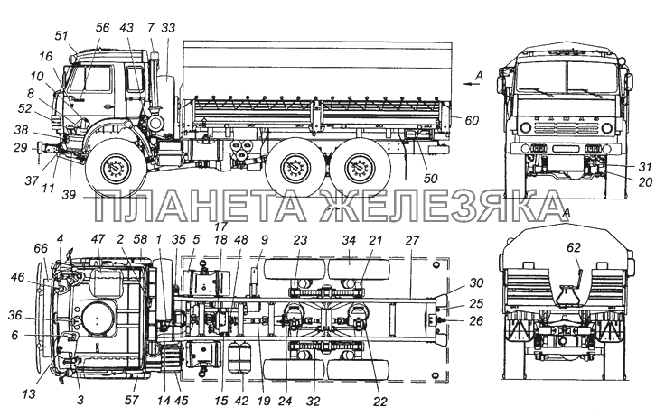 53501-0000310 Автомобиль КАМАЗ-53501 КамАЗ-43501 (4х4)