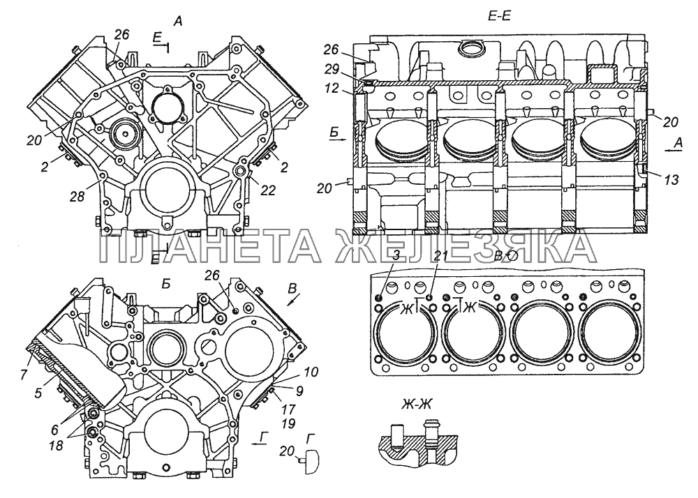 740.13-1002010 Блок цилиндров в сборе КамАЗ-63501 8х8