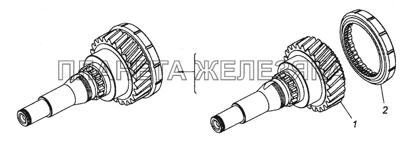 154.1701027 Вал первичный коробки передач с зубчатой муфтой КамАЗ-43501 (4х4)