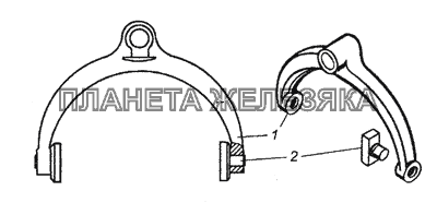 14.1702026 Вилка переключения 2-й и 3-й передач в сборе КамАЗ-63501 8х8