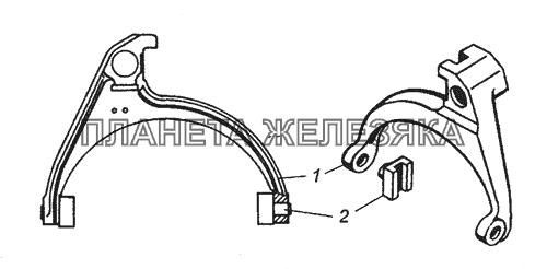 14.1702031 Вилка переключения 4-й и 5-й передач в сборе КамАЗ-63501 8х8
