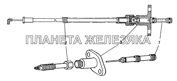 15.1772152 Трос крана управления с оболочкой и крышкой в сборе КамАЗ-63501 8х8