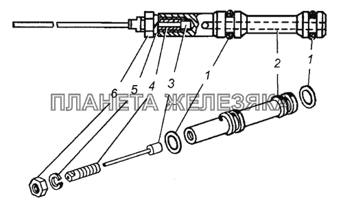 15.1772160 Трос крана с золотником в сборе КамАЗ-63501 8х8