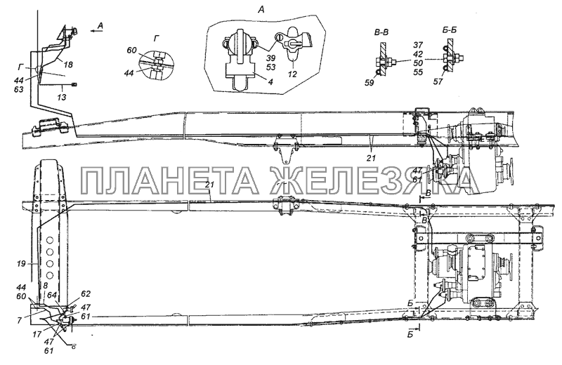 6350-1800009-30 Установка управления раздаточной коробки КамАЗ-53504 (6х6)