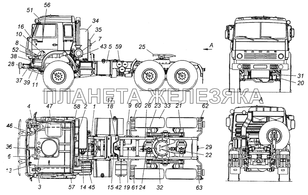 53504-0000310 Автомобиль КАМАЗ-53504 КамАЗ-53501 (6х6)