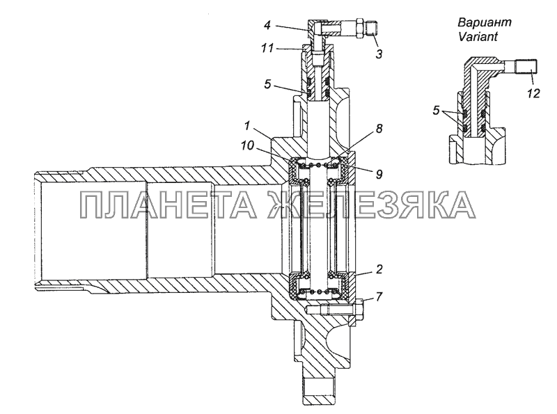 43114-2401081 Цапфа заднего моста левая КамАЗ-63501 8х8