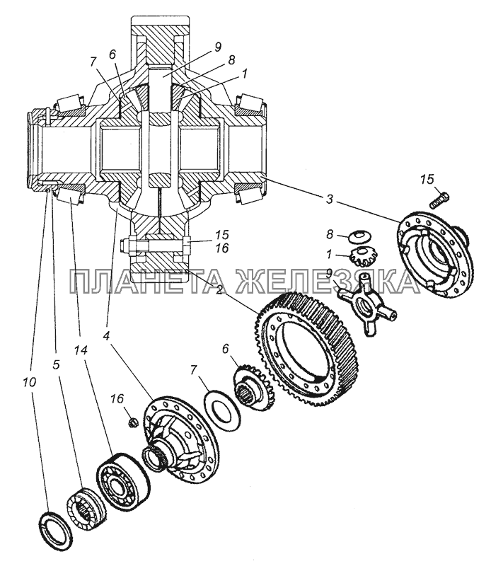 53229-2403011-10 Дифференциал заднего моста в сборе КамАЗ-43501 (4х4)