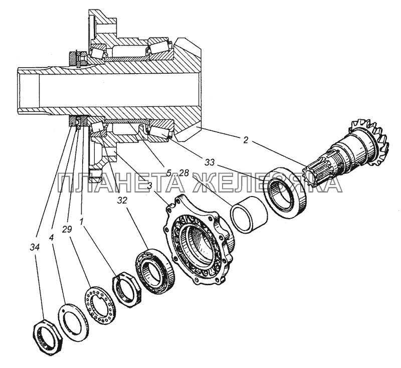 5320-2502012 Шестерня ведущая коническая в сборе КамАЗ-6450 8х8